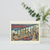 Charleston WV Large Letter Greeting Vintage Briefkaart (Staand voorkant)
