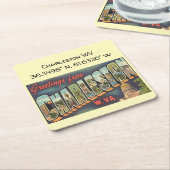 Charleston WV Map Coördinaten  stijl Kartonnen Onderzetters (Schuin)