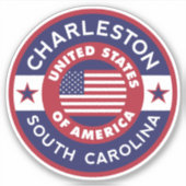CHARLESTON, Zuid-Carolina Sticker (Voorkant)