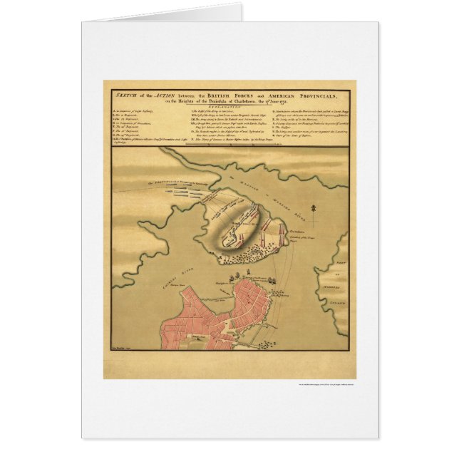 Charlestown Battle Map - 1775 (Voorkant)