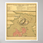 Charlestown Battle Map - 1775 Poster (Voorkant)