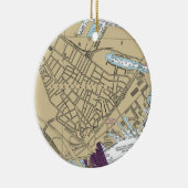 Charlestown Boston MA Chart Keramisch Ornament (Rechts)