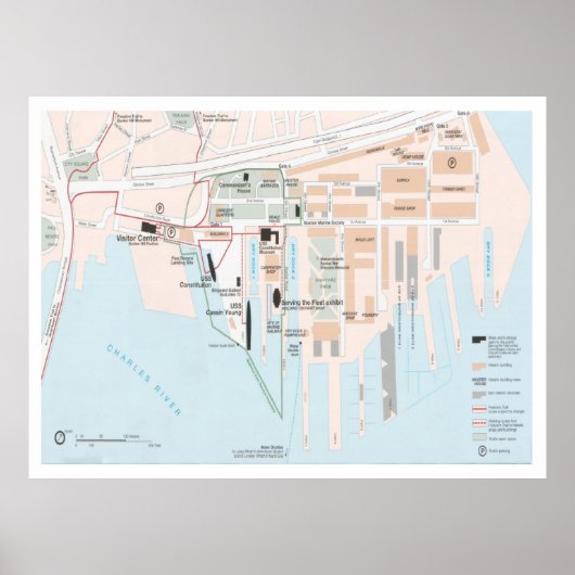 Charlestown Navy Yard Map (2003) Nationaal Park Poster (Voorkant)
