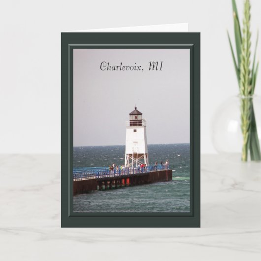 Charlevoix Lighthouse Wenskaart Kaart (Voorkant)