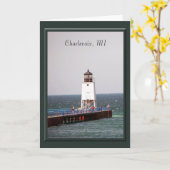 Charlevoix Lighthouse Wenskaart Kaart (Gele Bloem)