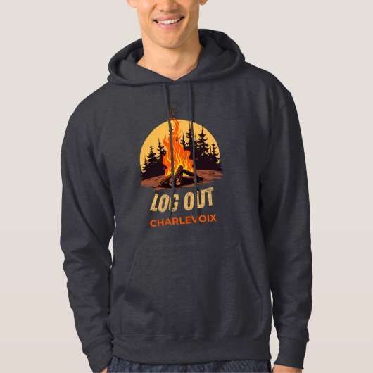 Charlevoix Michigan Kampvuur Hoodie (Voorkant)