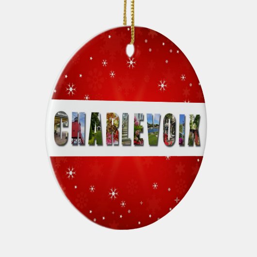 Charlevoix Michigan Reisfoto's Kerstmis Keramisch Ornament (Rechts)