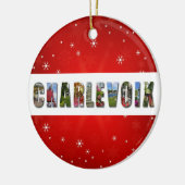Charlevoix Michigan Reisfoto's Kerstmis Keramisch Ornament (Links)
