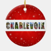 Charlevoix Michigan Reisfoto's Kerstmis Keramisch Ornament (Achterkant)