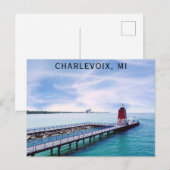 Charlevoix Michigan Vuurtoren Reizen Briefkaart (Voorkant / Achterkant)