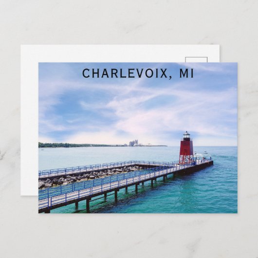 Charlevoix Michigan Vuurtoren Reizen Briefkaart (Voorkant / Achterkant)