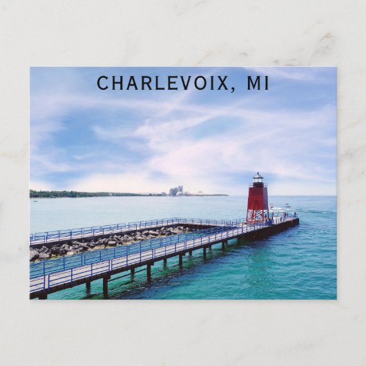 Charlevoix Michigan Vuurtoren Reizen Briefkaart (Voorkant)