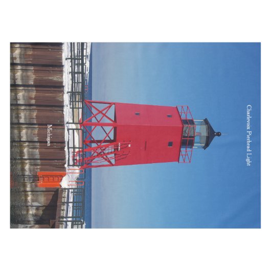 Charlevoix Pierhead Licht tafelkleed (Voorkant (Horizontaal))