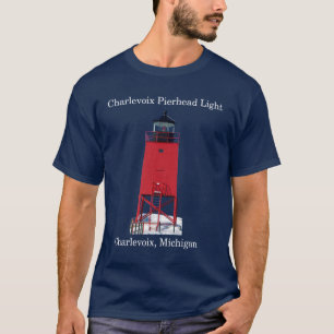 Charlevoix Pierhead Light dark shirt