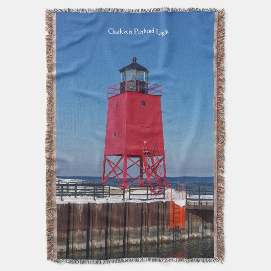 Charlevoix Pierhead Light-deken Deken (Voorkant Verticaal)