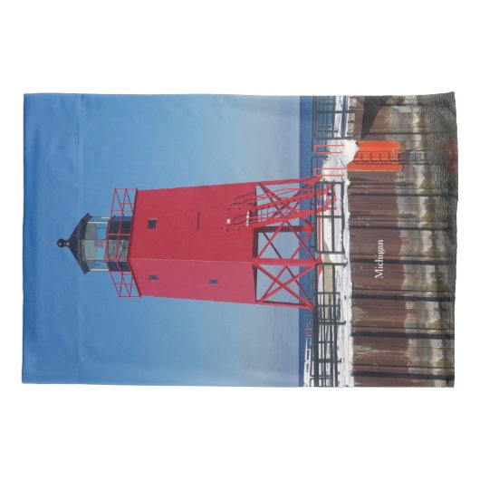 Charlevoix Pierhead Light-kussen Kussensloop (Achterkant)