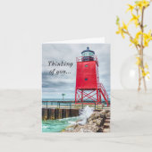 Charlevoix South Lighthouse denking van u Kaart (Gele Bloem)