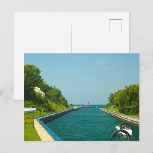 Charlevoix South Pier Light Station, Charlevoix, M Briefkaart (Voorkant / Achterkant)