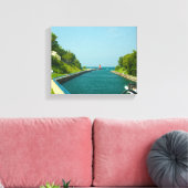 Charlevoix South Pier Light Station, Charlevoix, M Canvas Afdruk (Insitu (Woonkamer))