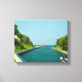 Charlevoix South Pier Light Station, Charlevoix, M Canvas Afdruk (Voorkant)