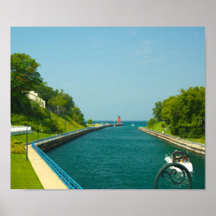 Charlevoix South Pier Light Station, Charlevoix, M Poster
