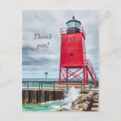 Charlevoix South Pierhead Lighthouse Briefkaart (Voorkant)