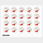 Charley Harper Kardinaal Kerstfeestdag Ronde Sticker (Vel)