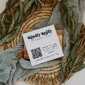 CHARLI Modern Minimalist QR Code RSVP Square Kaart Vierkante Visitekaartje