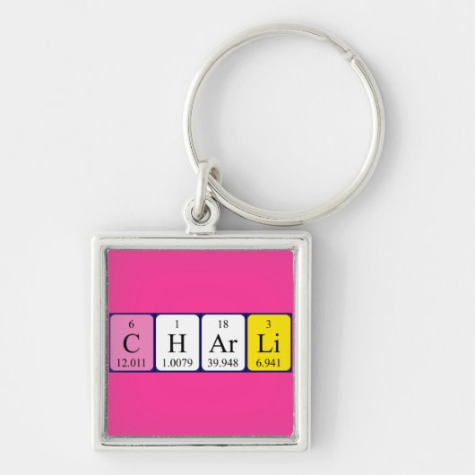 Charli periodieke lijstnaam - het sleutelwoord sleutelhanger (Voorkant)