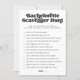 CHARLI retro bachelorette game scavenger Kaart