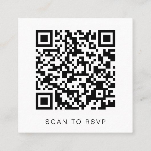 CHARLI Retro Groovy 70's QR Code RSVP Square Kaart Vierkante Visitekaartje (Achterkant)