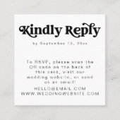 CHARLI Retro Groovy 70's QR Code RSVP Square Kaart Vierkante Visitekaartje (Voorkant)