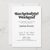 CHARLI retro groovy bachelorette weekend Uitnodigi Kaart (Voorkant)