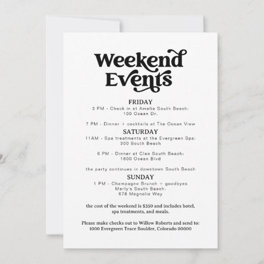 CHARLI retro groovy bachelorette weekend Uitnodigi Kaart (Achterkant)