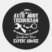 Charlian Minds - Auto Body Technician - Mannen een Ronde Sticker (Voorkant)