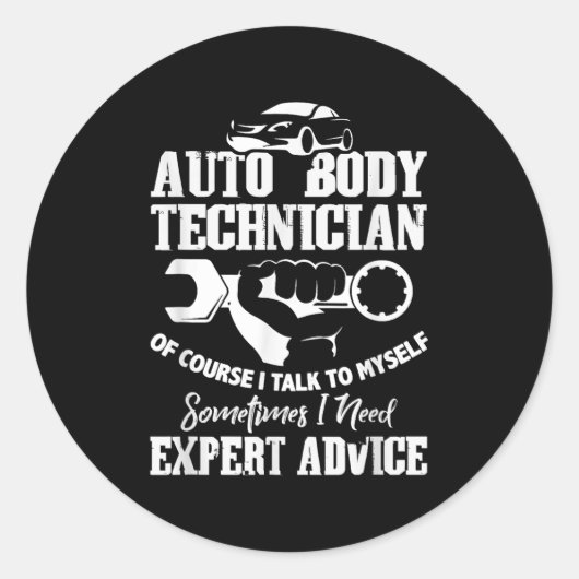 Charlian Minds - Auto Body Technician - Mannen een Ronde Sticker (Voorkant)