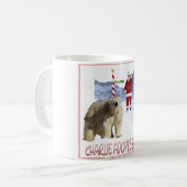 Charlie adopteert Santa Hoesje kunst Koffiemok (Voorkant links)
