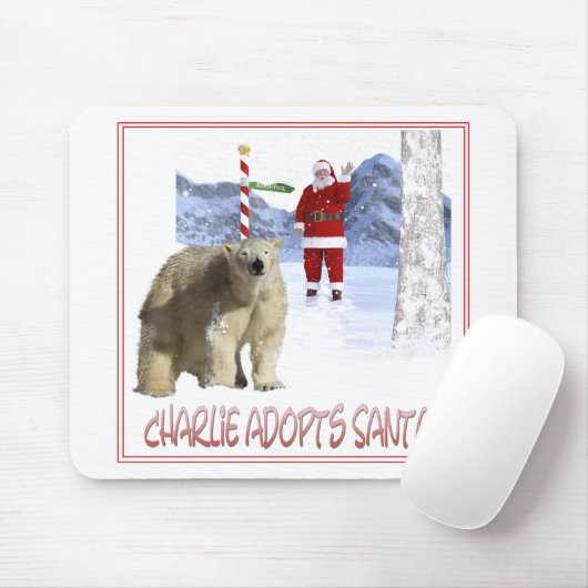 Charlie adopteert Santa Hoesje kunst Muismat (Met muis)