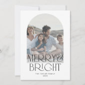 CHARLIE Black Arch Merry Bright Foto Kerstmis Feestdagenkaart (Voorkant)