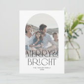 CHARLIE Black Arch Merry Bright Foto Kerstmis Feestdagenkaart (Staand voorkant)