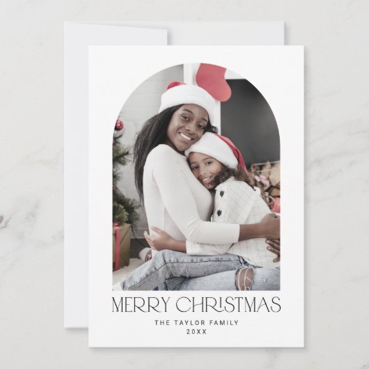 CHARLIE Black Arch Xmas Photo Fun Vrolijk Kerstfee Feestdagenkaart (Voorkant)