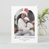 CHARLIE Black Arch Xmas Photo Fun Vrolijk Kerstfee Feestdagenkaart (Staand voorkant)