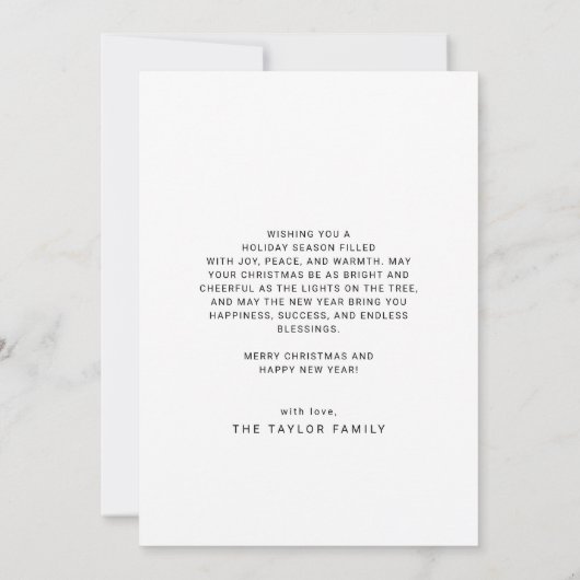 CHARLIE Black Arch Xmas Photo Fun Vrolijk Kerstfee Feestdagenkaart (Achterkant)