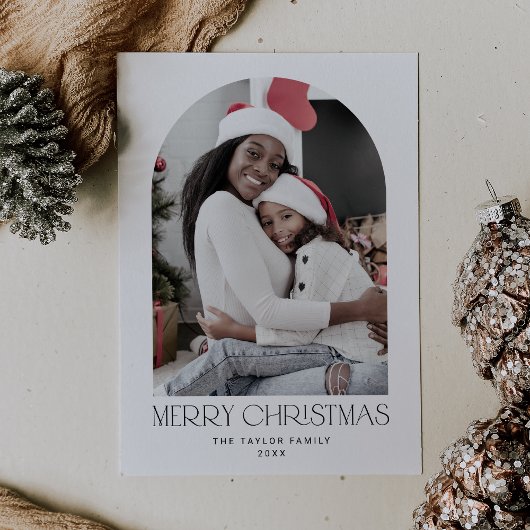 CHARLIE Black Arch Xmas Photo Fun Vrolijk Kerstfee Feestdagenkaart