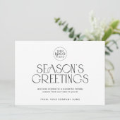 CHARLIE Black Easy Company Logo Zakelijk Kerstmis Feestdagenkaart (Staand voorkant)