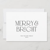 CHARLIE Black Modern Merry Bright Family Kerstmis Feestdagenkaart (Voorkant)