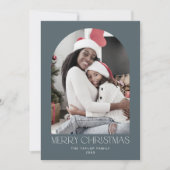 CHARLIE Blue Arch Xmas Photo Fun Vrolijk Kerstfees Feestdagenkaart (Voorkant)