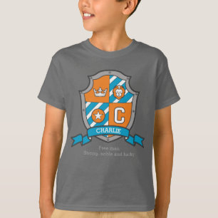 Charlie boys C name & betekeniskrest shield T-shirt