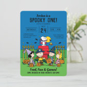 Charlie Brown en Bende Halloween 1e Verjaardag Kaart (Staand voorkant)