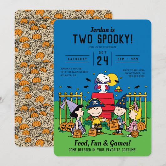 Charlie Brown en Bende Halloween 2e Verjaardag Kaart (Voorkant / Achterkant)